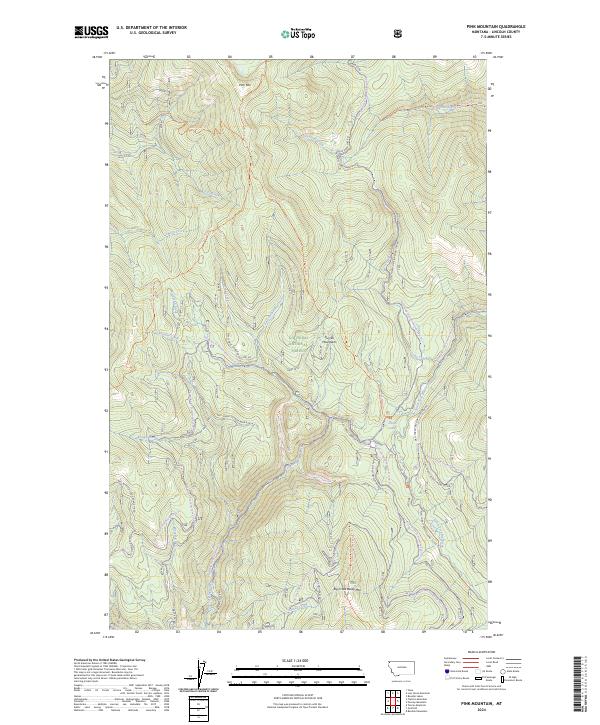 USGS Topographic Map – Pink Mountain