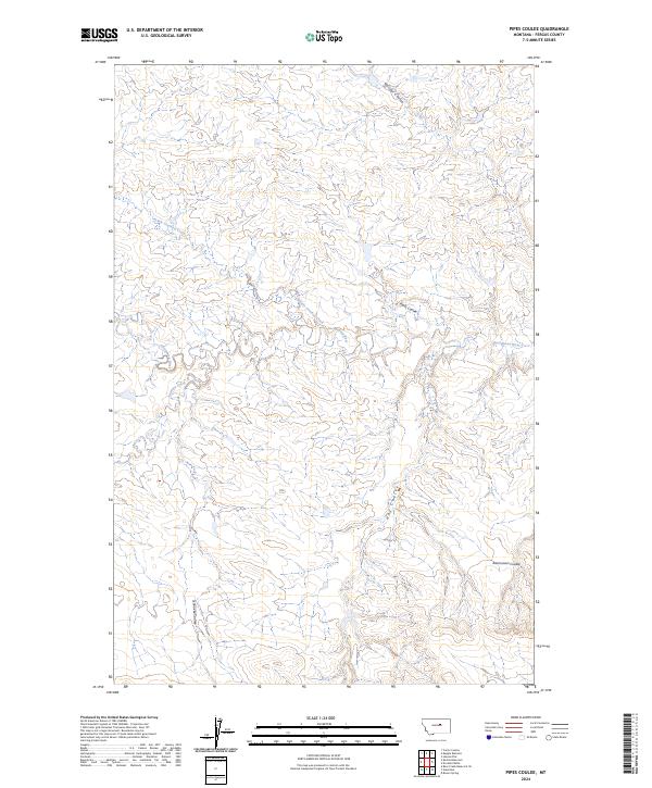 USGS Topographic Map – Pipes Coulee
