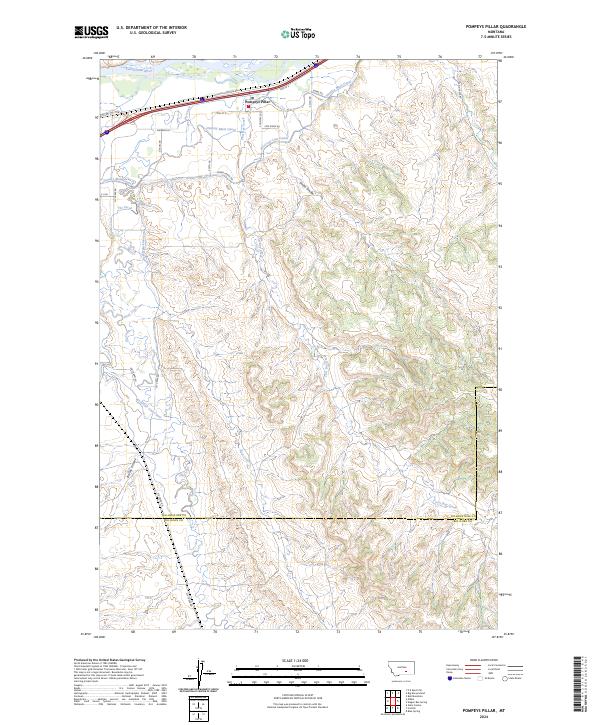 USGS Topographic Map – Pompeys Pillar