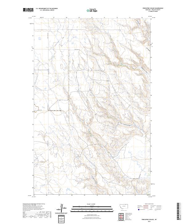 USGS Topographic Map – Porcupine Coulee