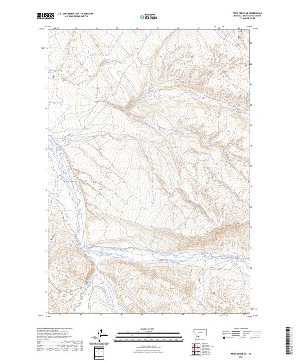 USGS Topographic Map – Price Creek NE