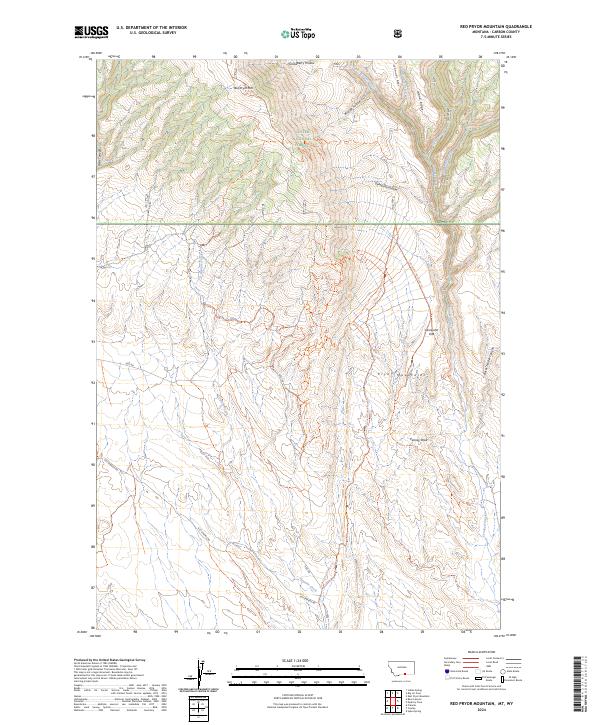 USGS Topographic Map – Red Pryor Mountain
