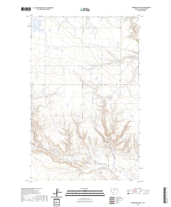 USGS Topographic Map – Reservoir Coulee