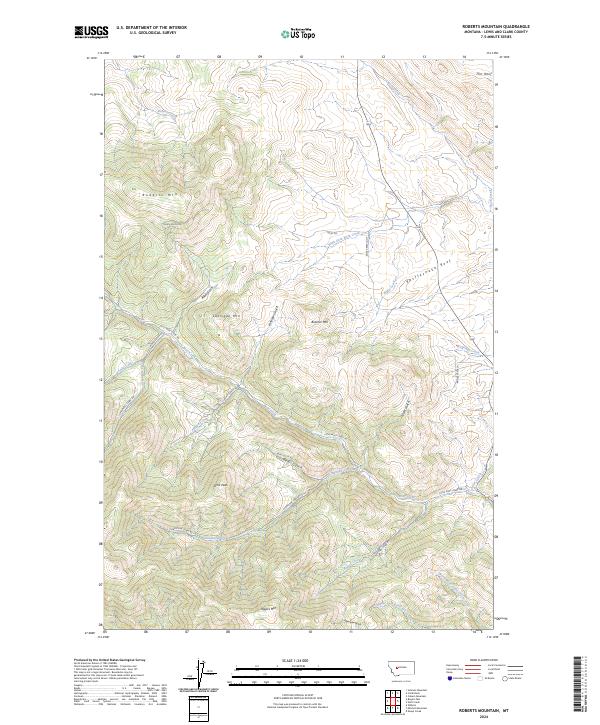 USGS Topographic Map – Roberts Mountain