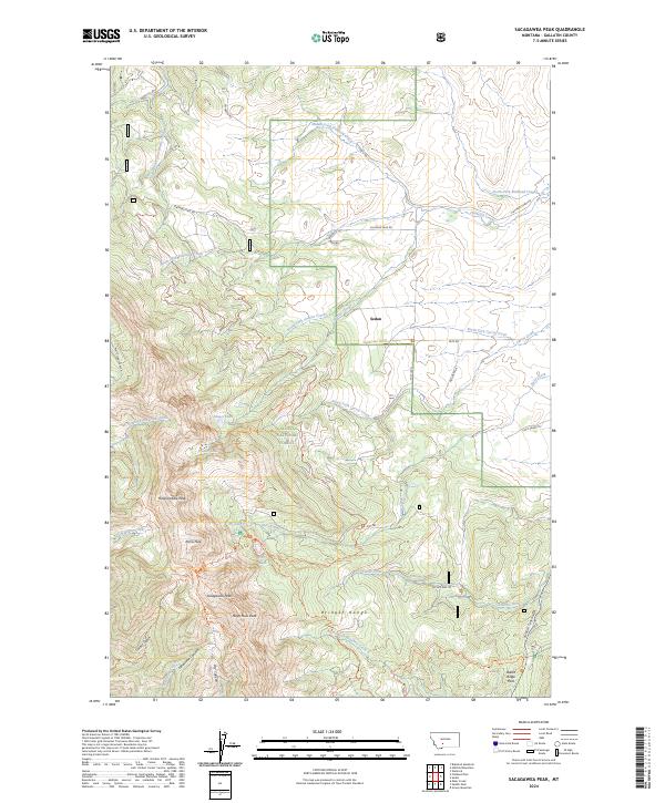 USGS Topographic Map – Sacagawea Peak