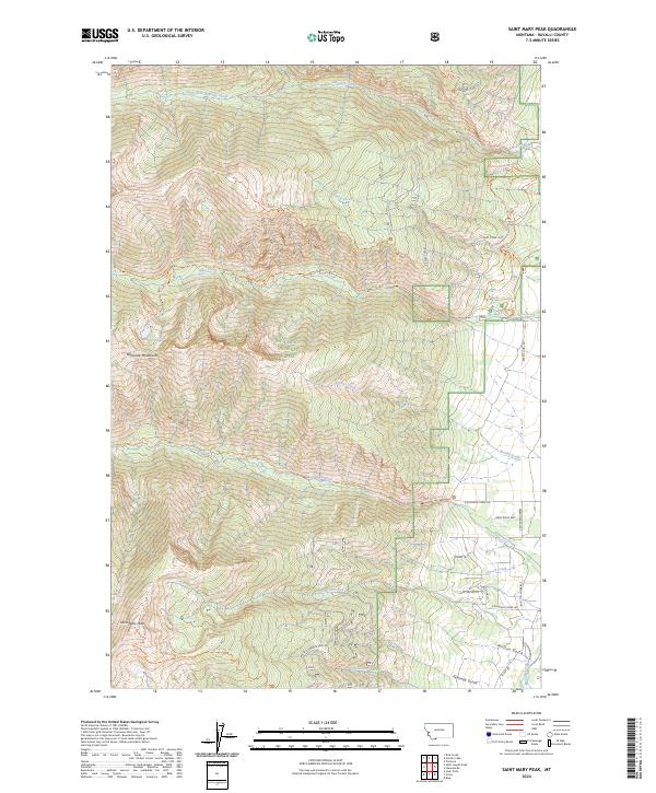 USGS Topographic Map – Saint Mary Peak