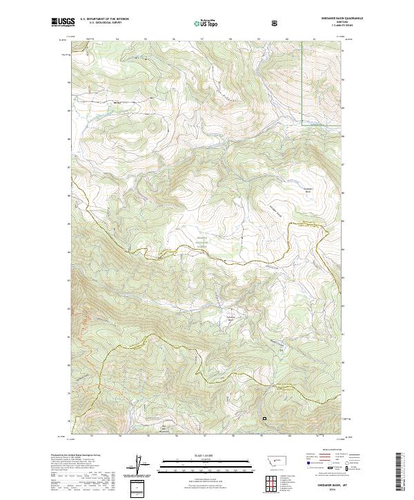 USGS Topographic Map – Snedaker Basin