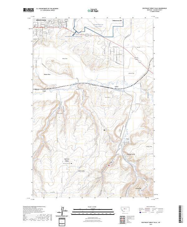 USGS Topographic Map – Southeast Great Falls