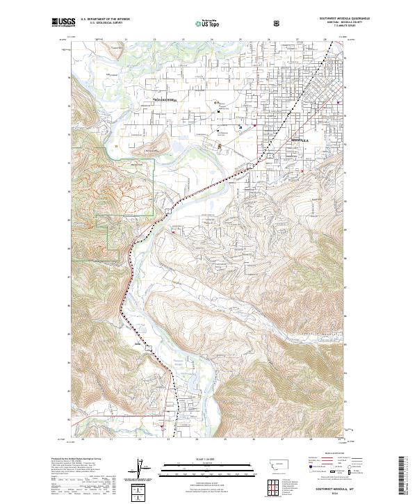 USGS Topographic Map – Southwest Missoula