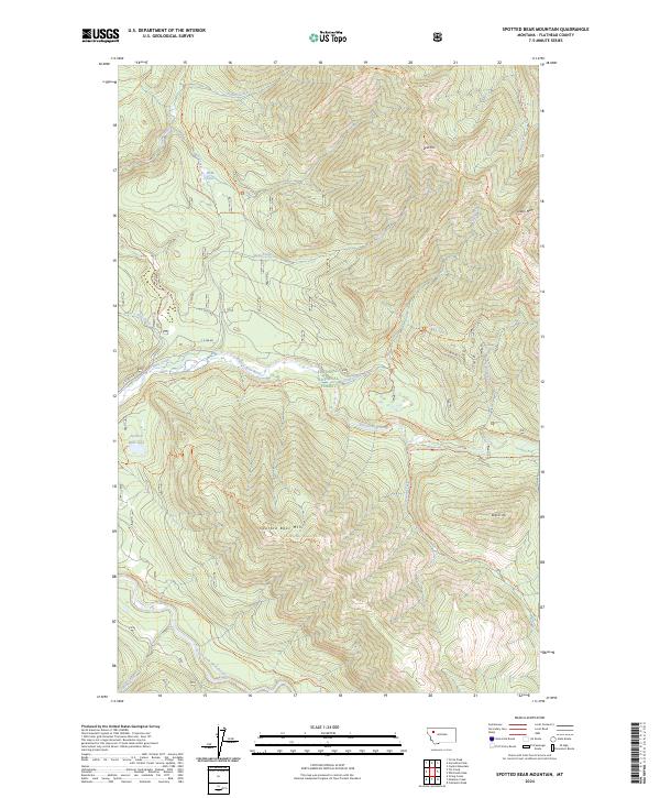 USGS Topographic Map – Spotted Bear Mountain