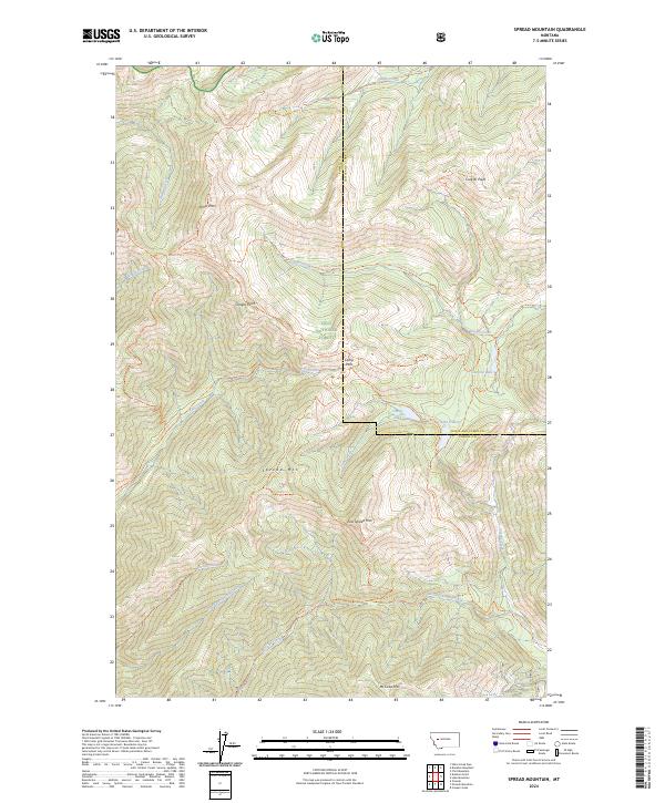 USGS Topographic Map – Spread Mountain