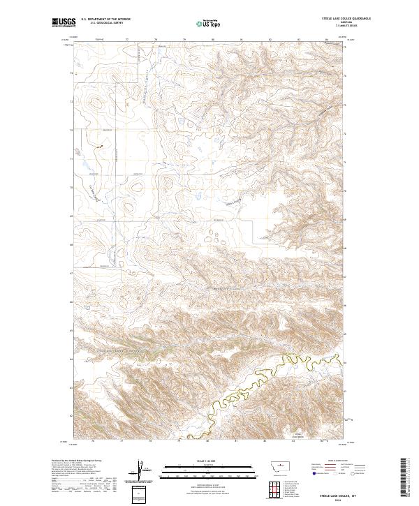 USGS Topographic Map – Steele Lake Coulee