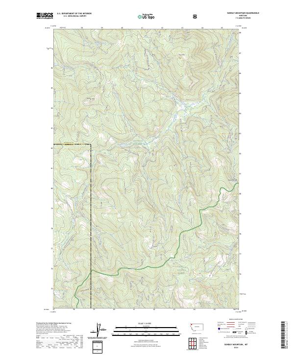 USGS Topographic Map – Sunday Mountain