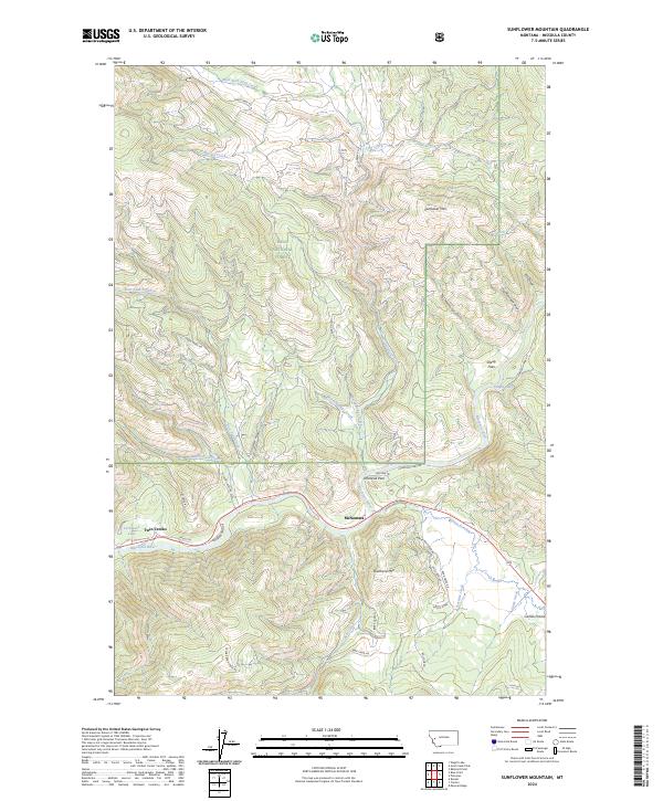 USGS Topographic Map – Sunflower Mountain