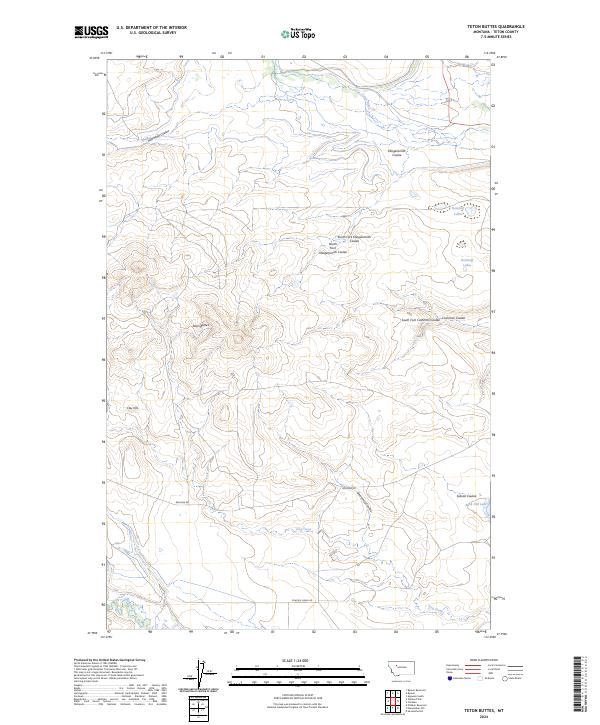USGS Topographic Map – Teton Buttes