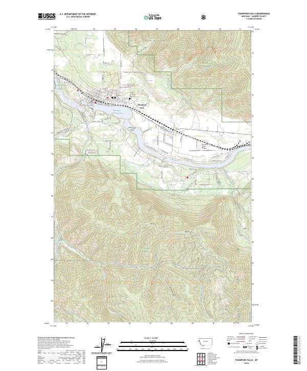 USGS Topographic Map – Thompson Falls