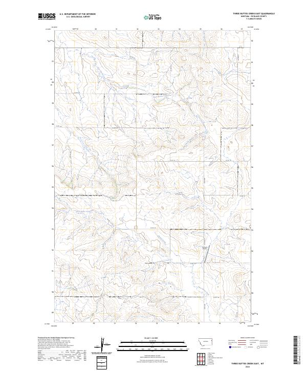USGS Topographic Map – Three Buttes Creek East