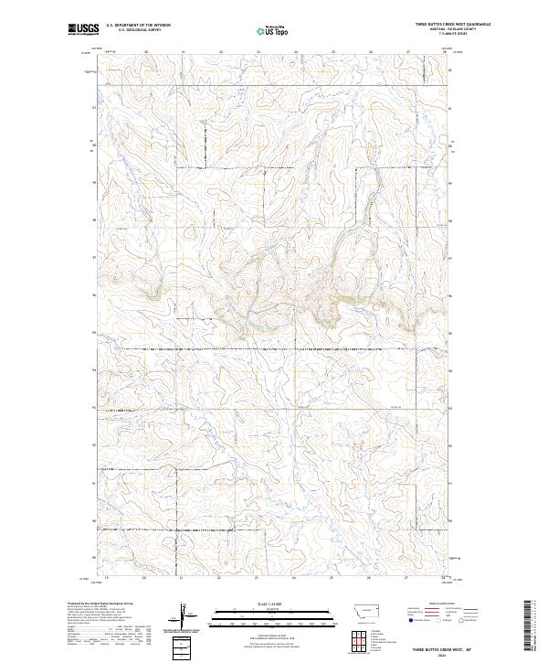 USGS Topographic Map – Three Buttes Creek West