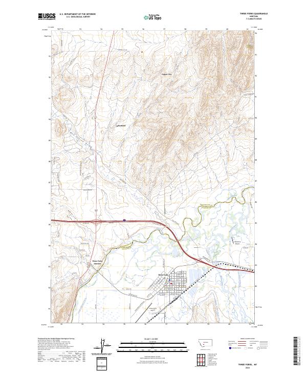 USGS Topographic Map – Three Forks
