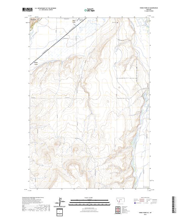 USGS Topographic Map – Three Forks SE