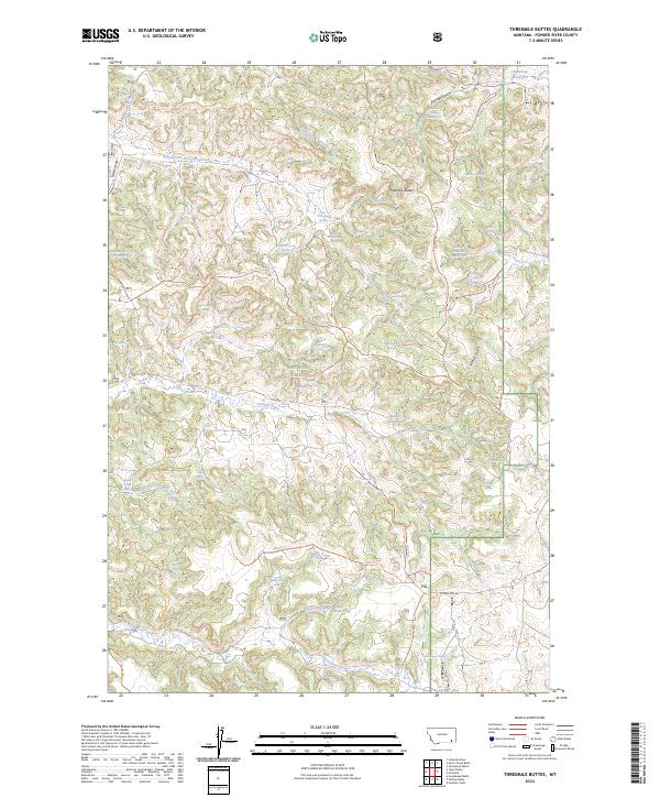 USGS Topographic Map – Threemile Buttes