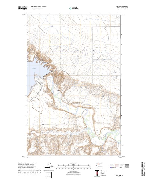USGS Topographic Map – Tiber Dam