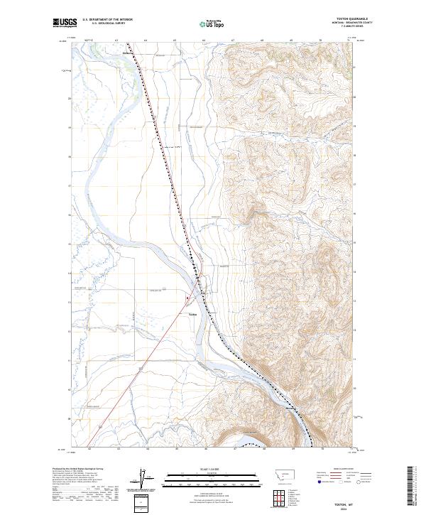 USGS Topographic Map – Toston