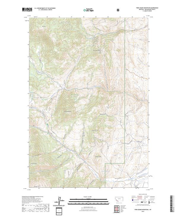 USGS Topographic Map – Twin Adams Mountain