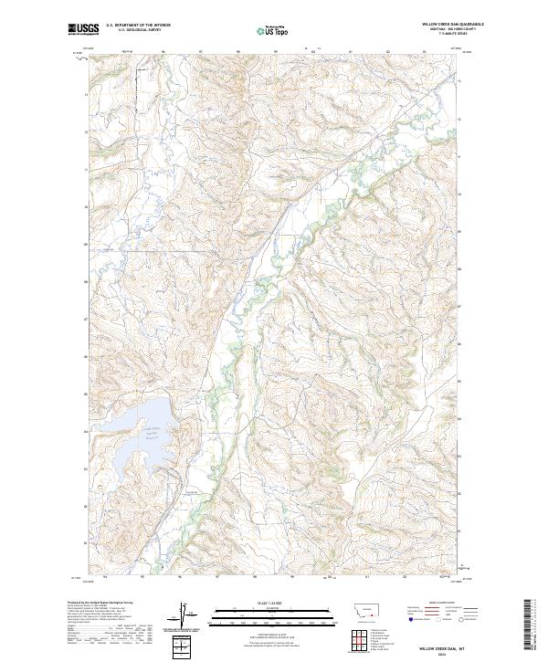 USGS Topographic Map – Willow Creek Dam