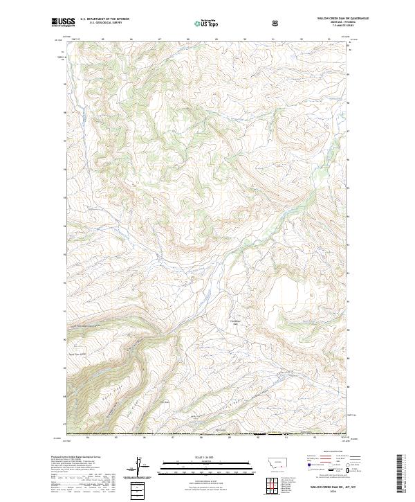 USGS Topographic Map – Willow Creek Dam SW