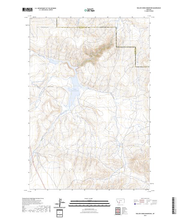 USGS Topographic Map – Willow Creek Reservoir