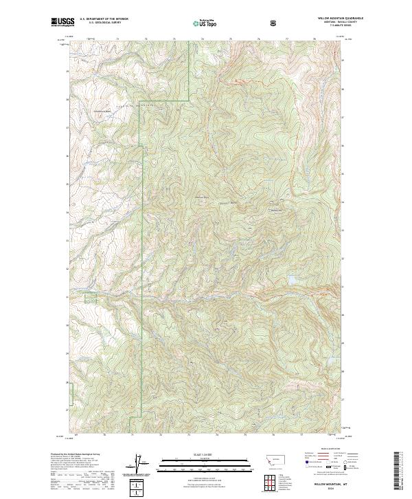 USGS Topographic Map – Willow Mountain
