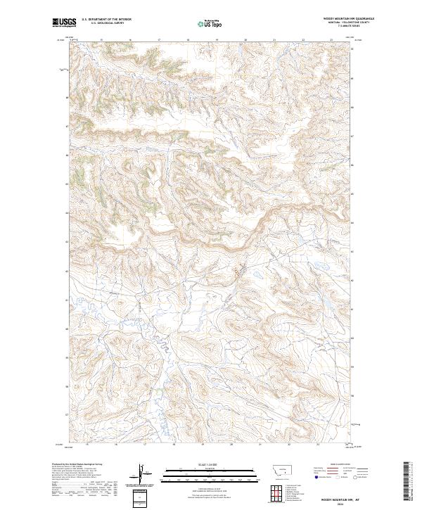USGS Topographic Map – Woody Mountain NW