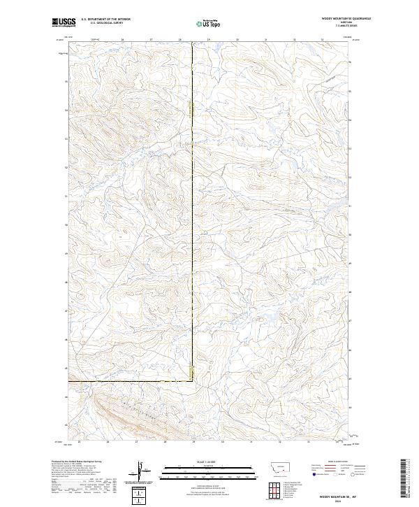 2024 Map of Woody Mountain SE, 2024 Print