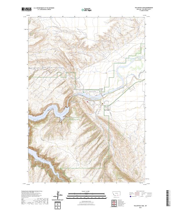 USGS Topographic Map – Yellowtail Dam