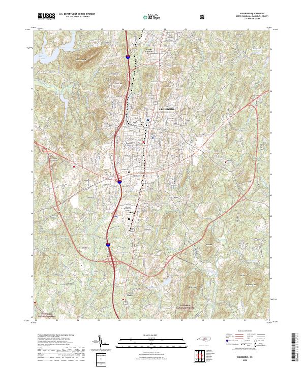 USGS Topographic Map – Asheboro