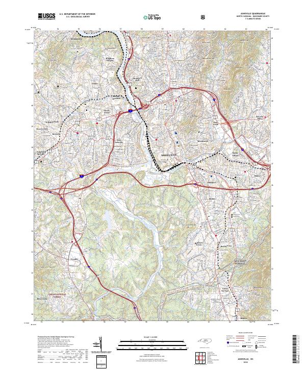 USGS Topographic Map – Asheville