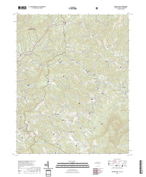 USGS Topographic Map – Baldwin Gap