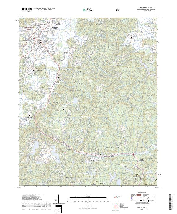 USGS Topographic Map – Brevard