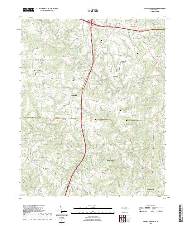 USGS Topographic Map – Brooks Crossroads