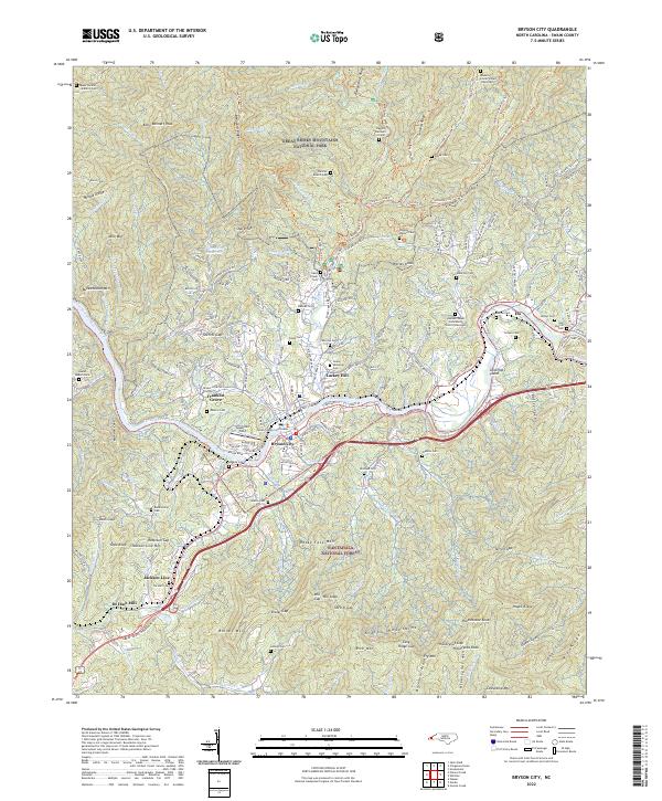 USGS Topographic Map – Bryson City