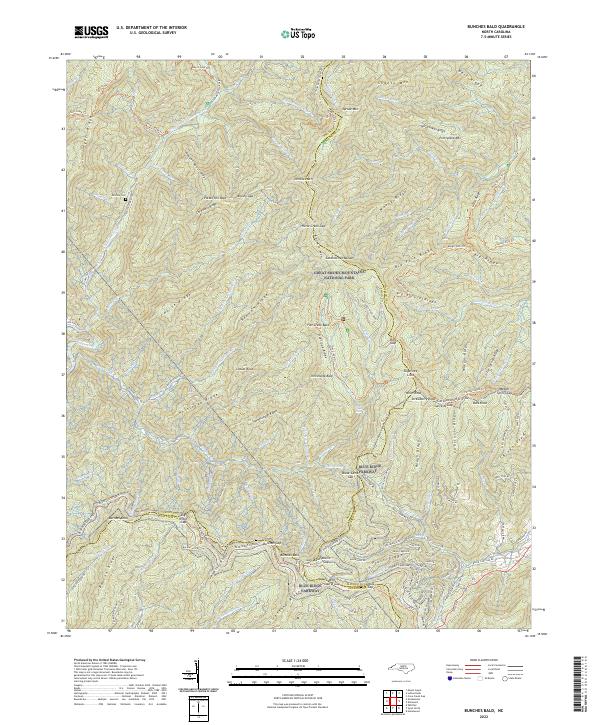 USGS Topographic Map – Bunches Bald