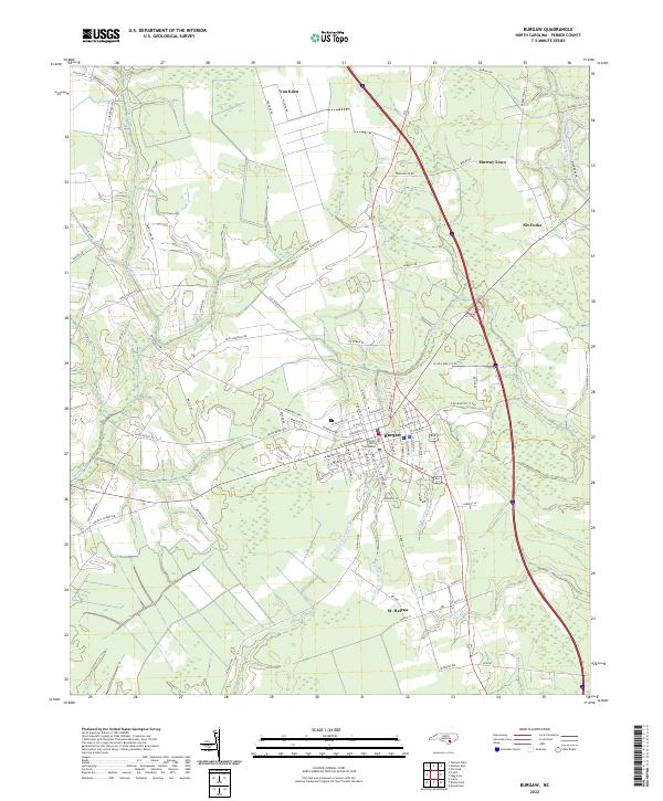 USGS Topographic Map – Burgaw