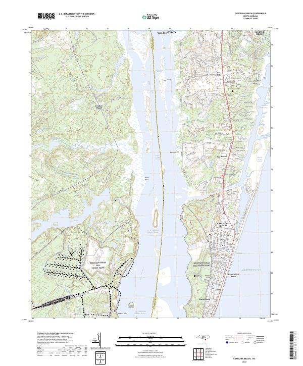 USGS Topographic Map – Carolina Beach