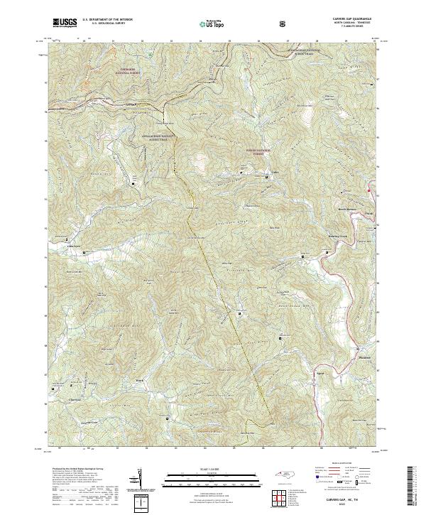 USGS Topographic Map – Carvers Gap