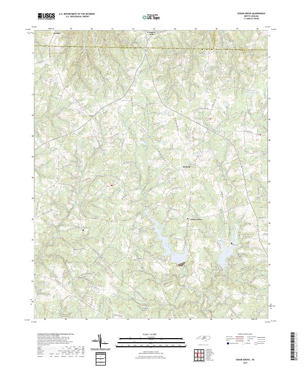 USGS Topographic Map – Cedar Grove