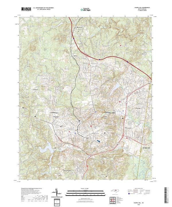 USGS Topographic Map – Chapel Hill