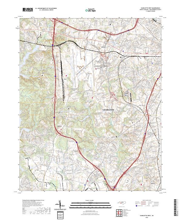 USGS Topographic Map – Charlotte West