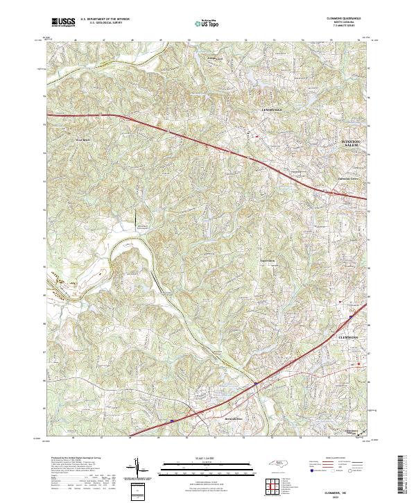 USGS Topographic Map – Clemmons