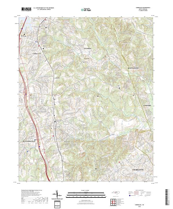 USGS Topographic Map – Cornelius